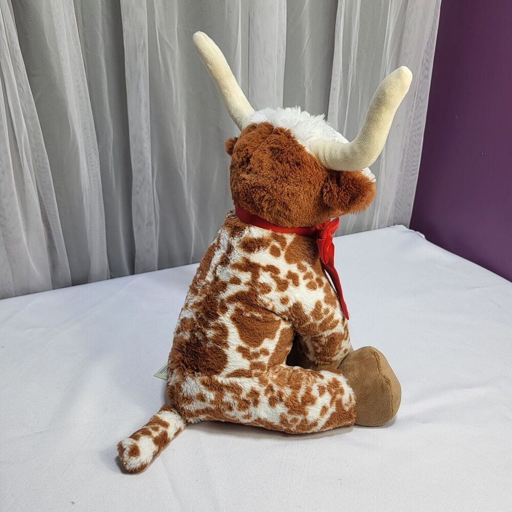 Build A Bear Workshop Longhorn Cow Texas‎ Steer Brown White 2023 Stuffed Plush - Picture 8 of 16